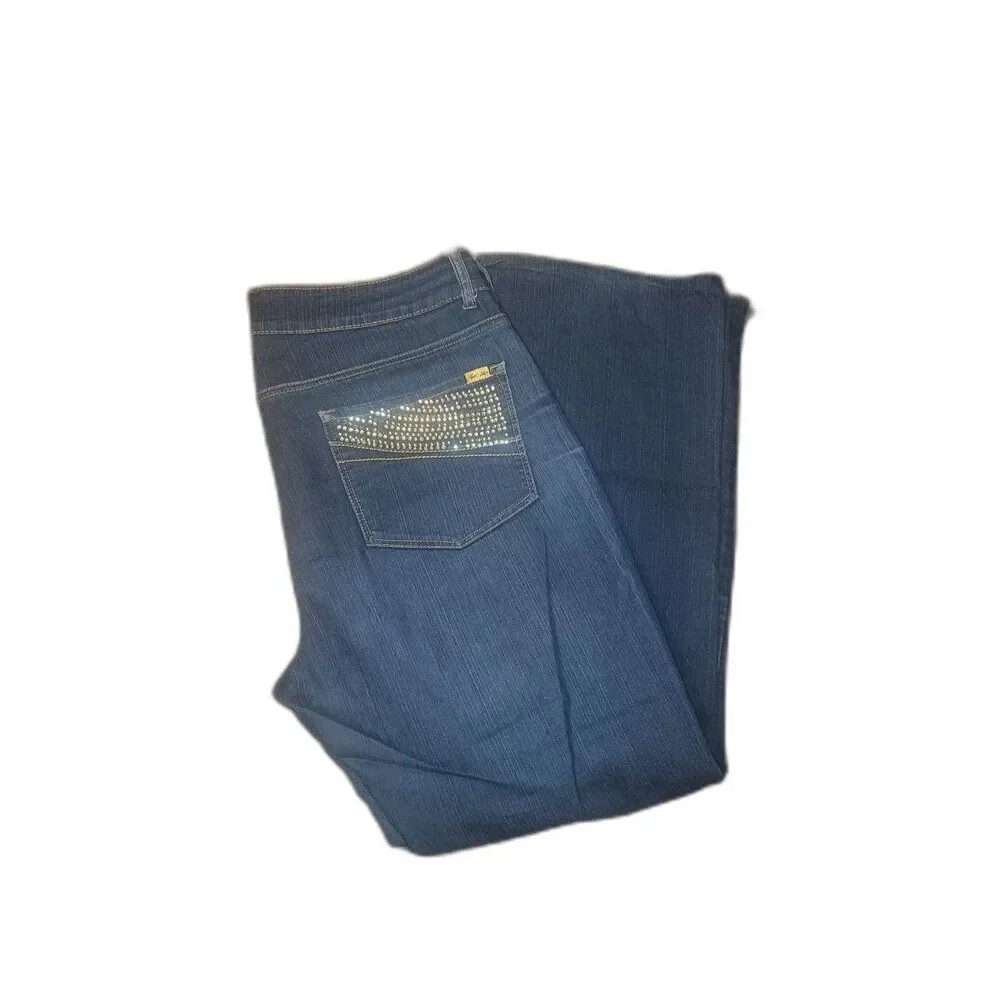 Bill Blass Stretch Bootcut Embellished pockets 14